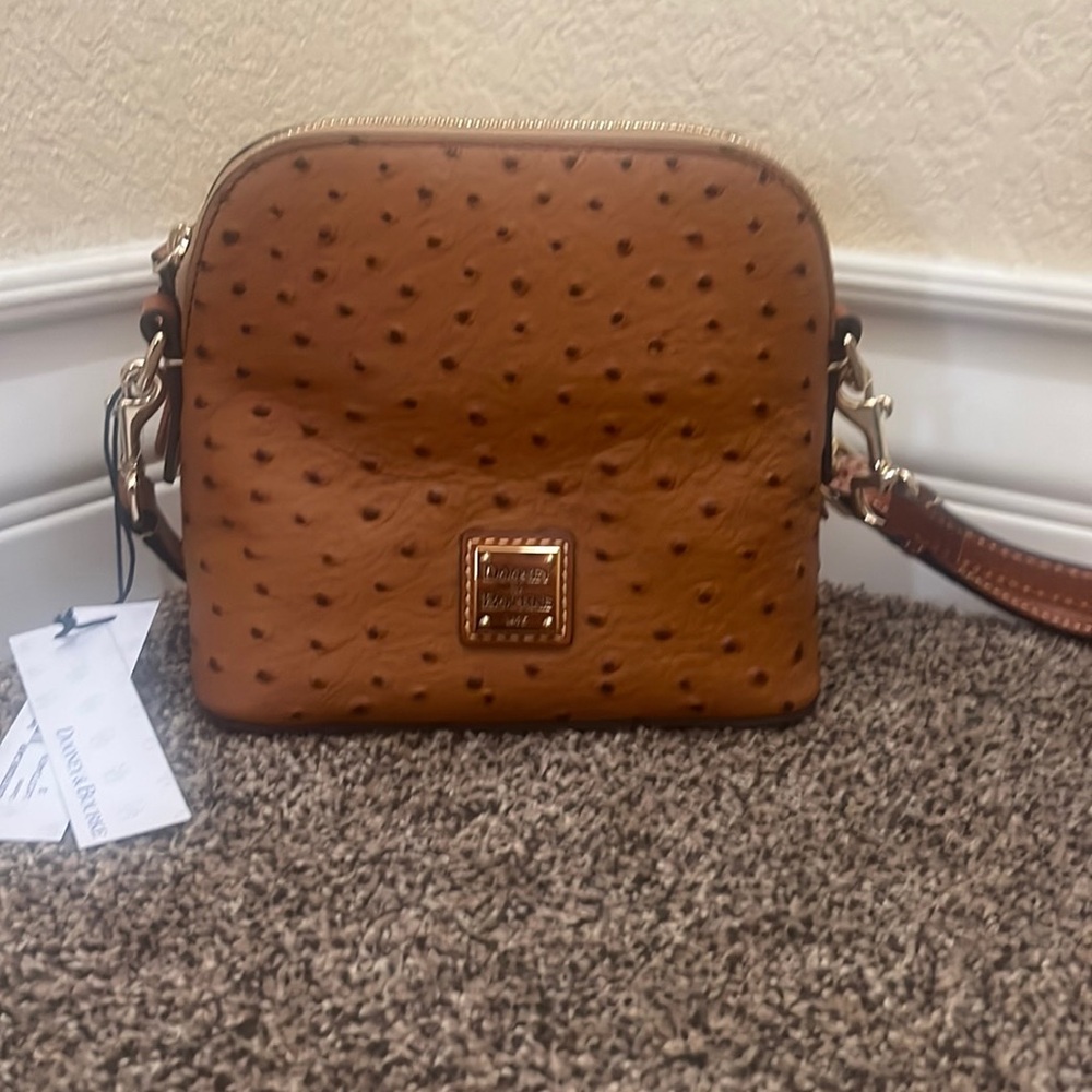 NWT DOONEY & BOURKE Ostrich Domed Crossbody with DUST BAG